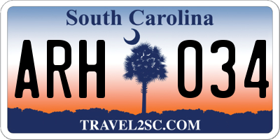 SC license plate ARH034