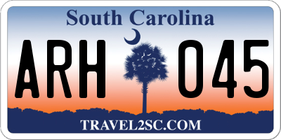 SC license plate ARH045