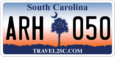 SC license plate ARH050
