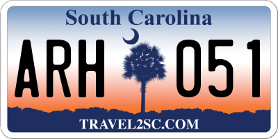 SC license plate ARH051