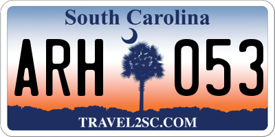 SC license plate ARH053