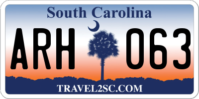 SC license plate ARH063