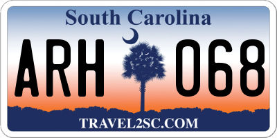 SC license plate ARH068