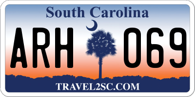 SC license plate ARH069