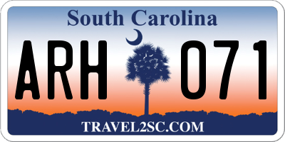 SC license plate ARH071