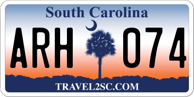 SC license plate ARH074