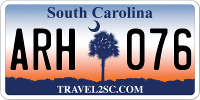 SC license plate ARH076