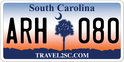SC license plate ARH080