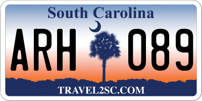 SC license plate ARH089