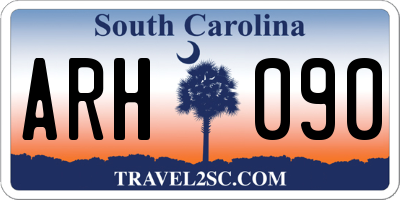 SC license plate ARH090