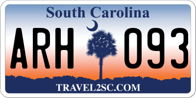 SC license plate ARH093