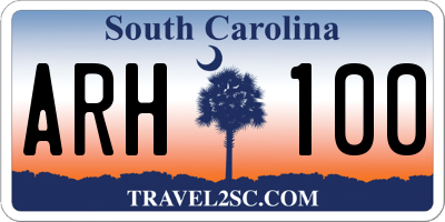 SC license plate ARH100