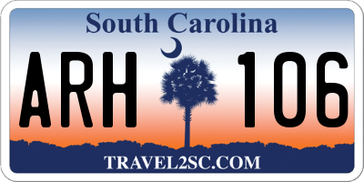 SC license plate ARH106