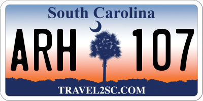 SC license plate ARH107