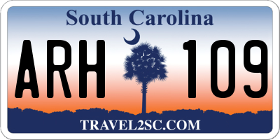 SC license plate ARH109