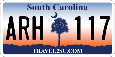 SC license plate ARH117
