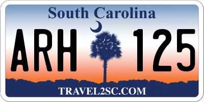 SC license plate ARH125
