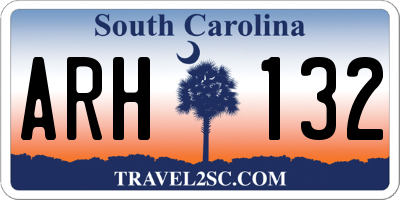 SC license plate ARH132