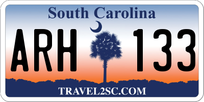 SC license plate ARH133