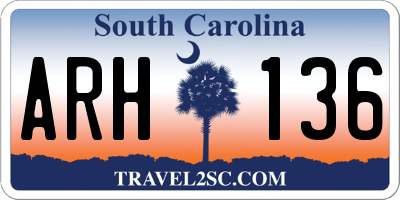 SC license plate ARH136