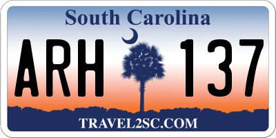 SC license plate ARH137