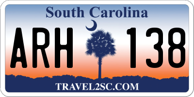 SC license plate ARH138