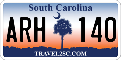 SC license plate ARH140