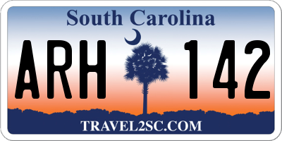 SC license plate ARH142