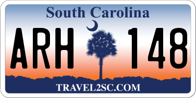 SC license plate ARH148