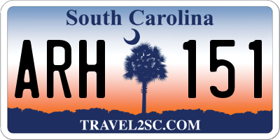 SC license plate ARH151