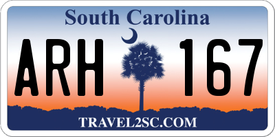 SC license plate ARH167
