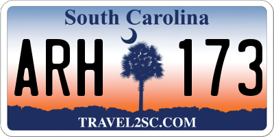 SC license plate ARH173