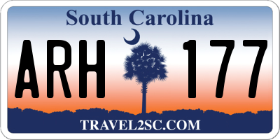 SC license plate ARH177