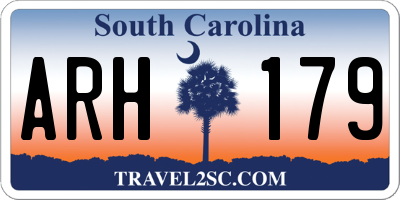 SC license plate ARH179