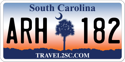 SC license plate ARH182