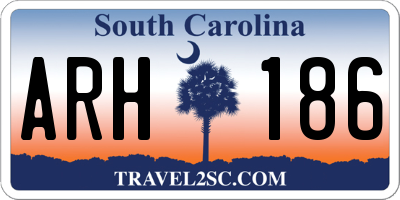 SC license plate ARH186