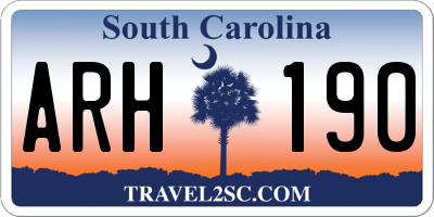 SC license plate ARH190