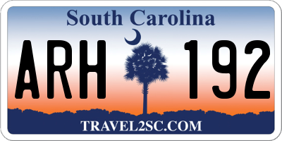 SC license plate ARH192