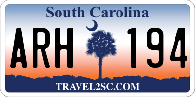 SC license plate ARH194