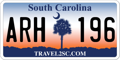 SC license plate ARH196