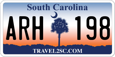 SC license plate ARH198