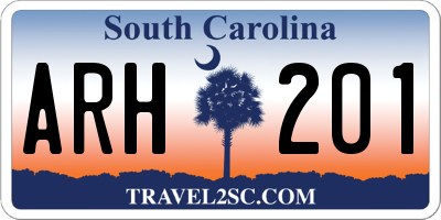SC license plate ARH201