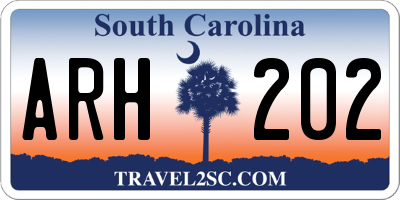 SC license plate ARH202