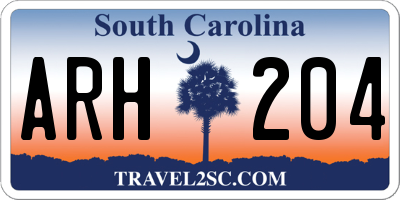 SC license plate ARH204