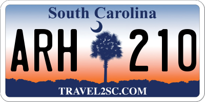 SC license plate ARH210