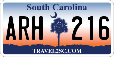SC license plate ARH216