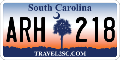 SC license plate ARH218