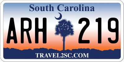 SC license plate ARH219