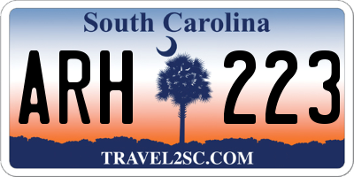 SC license plate ARH223