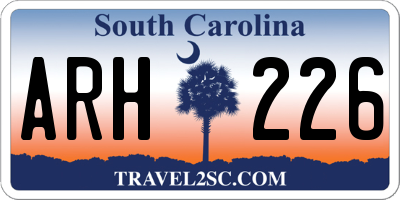 SC license plate ARH226